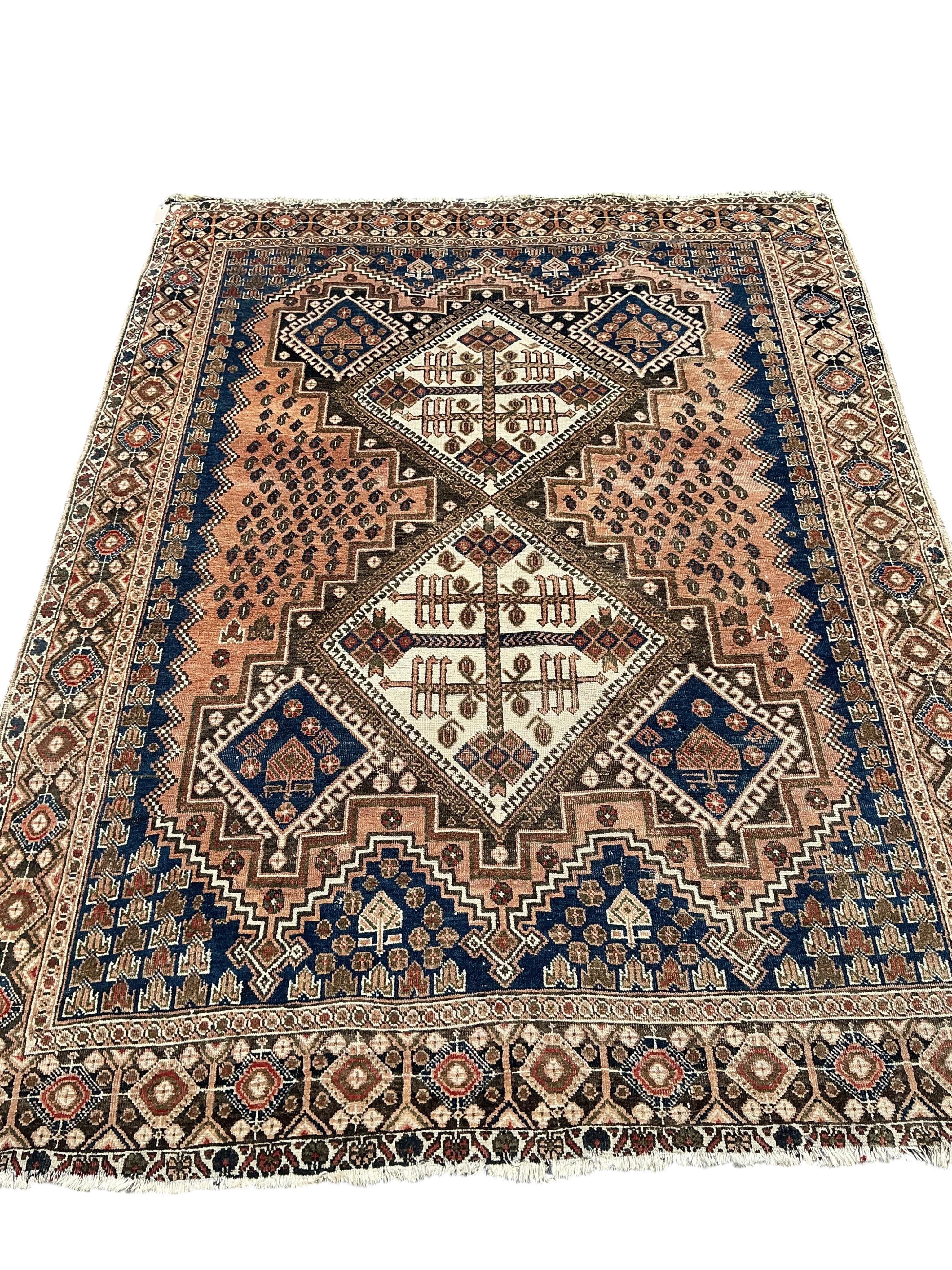 A Persian tribal Afshar geometric rug, 200 x 150cm